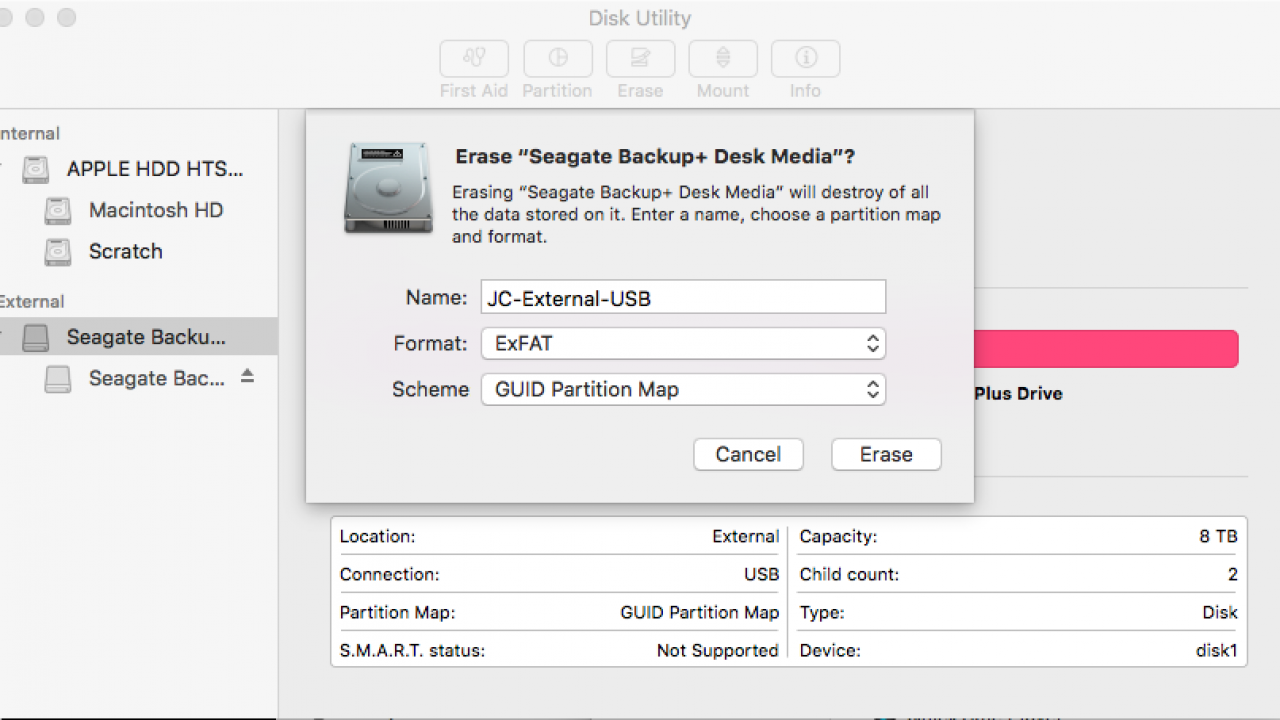 reformat mac external hard drive for pc