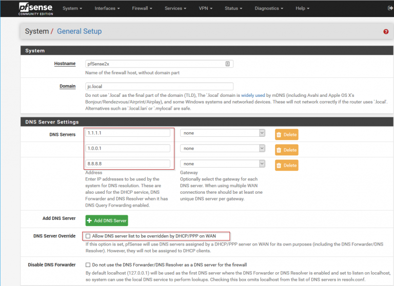 Pfsense dns resolver настройка