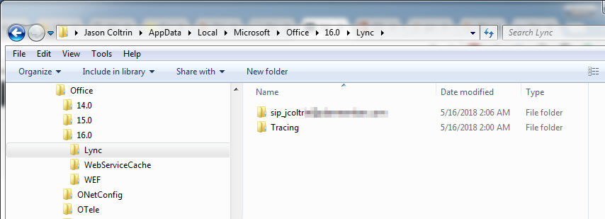 skype for business cache files