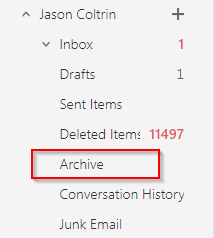 outlook 2016 archive button missing