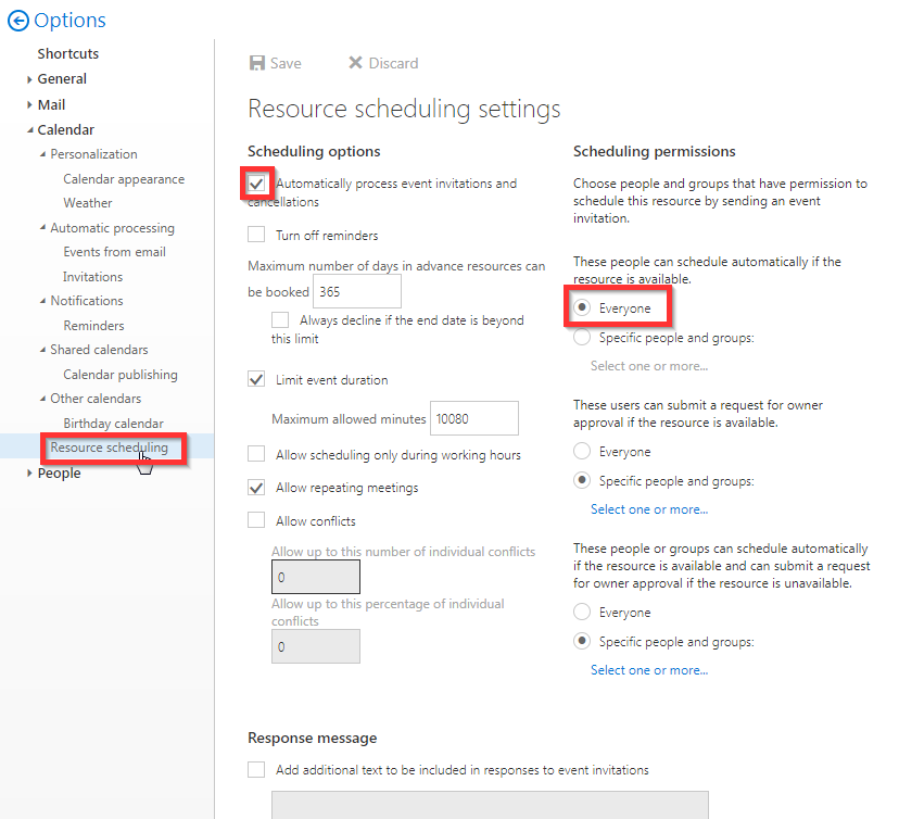 outlook automatically accept meeting