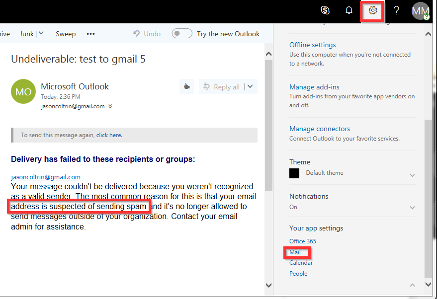 Hacked Office 365 Outlook Account cannot send or receive email