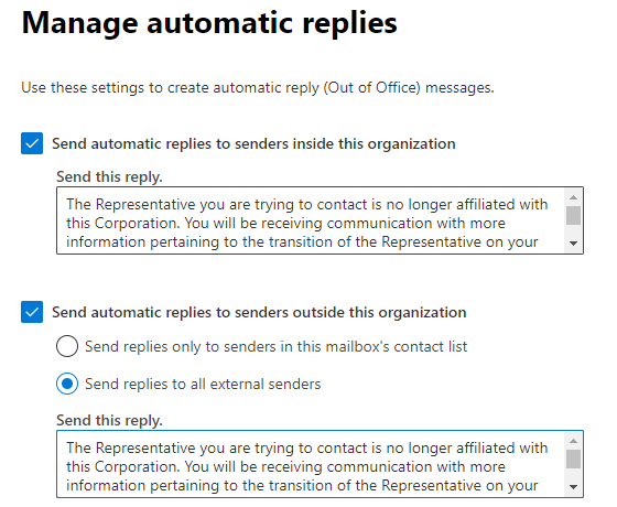 How to set up an Auto Responder or Automatic Replies for an Alias in O365 Exchange