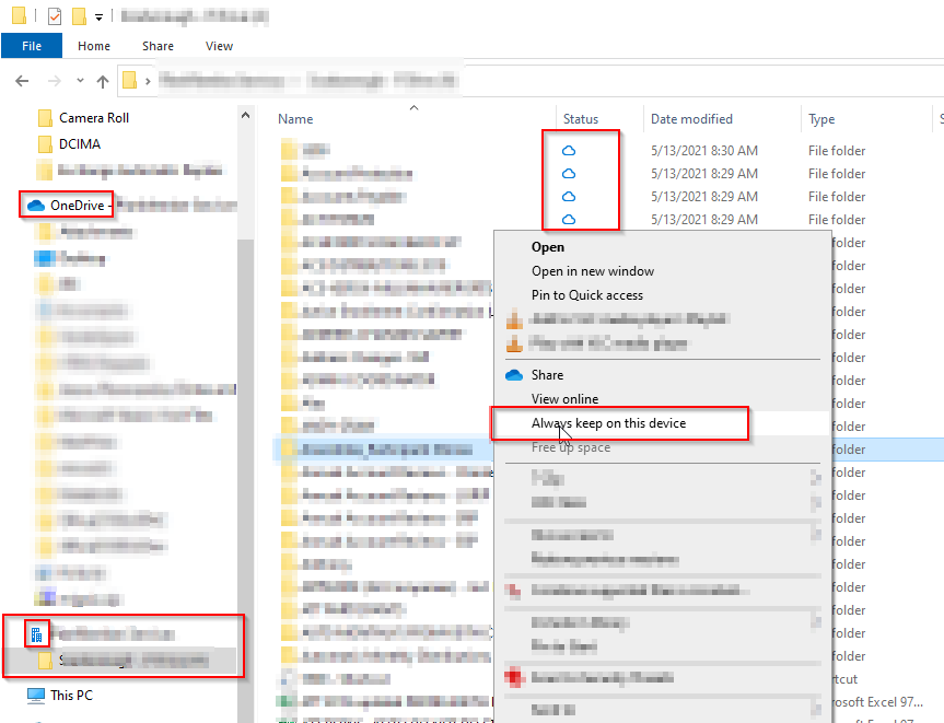 windows explorer sync folders