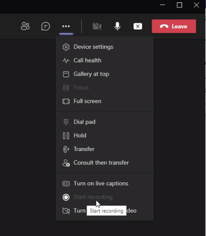 Solved – Microsoft Teams Start Recording Button Grayed Out