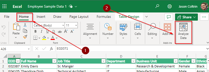 How to use AI in Excel with Analyze Data